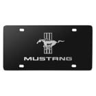 License Plate Black Stainless Steel with 3D Mustang Tri-Bar Logo