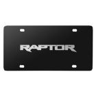 License Plate Black Stainless Steel With 3D F-150 Raptor Logo