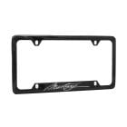 License Plate Frame Carbon Fiber Black With Mustang Script Logo
