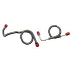 Classic Tube Brake Master Cylinder To Distribution Block Fluid Line Stainless Steel Pair For Power Disc 8/ Mustang 1972-1973