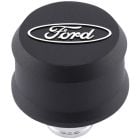 Ford Racing Breather Cap Slant Edge Black Crinkle With Raised Ford Oval Logo