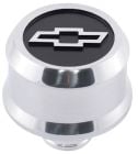 PROFORM Oil Breather Cap Slant-Edge Push-In Polished With Black Recessed Chevrolet Bowtie Logo
