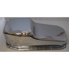 CJ Classic Trucks Oil Pan Rear Sump Deep 8" Chrome With Passenger Side Dipstick Chevy Small Block 1980-1985