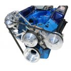 March Performance Serpentine Pulley And Bracket Conversion Kit High Water Flow Series Deluxe Style Black With Reverse Rotation Water Pump Without Power Steering And Air Conditioning Mustang 351W