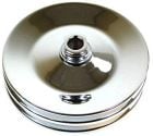 CJ Classic Trucks Power Steering Pulley Double Groove Steel Chrome Press Fit Small Block Chevrolet