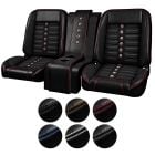TMI Bucket Seat With Center Console Sport XR Pro-Series Low Back Black With Brackets Pair F-100 1967-1972