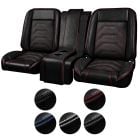 TMI Bucket Seat With Center Console Sport S Pro-Series Low Back Black With Brackets Pair F-100 1961-1966