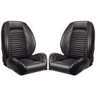 TMI Front Bucket Seat Sport II Pro-Series Low Back Standard Black Pair Mustang 1965