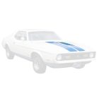 Graphic Express Dual Hood Stripe Blue With Red Pinstripe Sprint 1972 Mustang