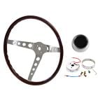 Woodgrain Steering Wheel Kit 15" 3-Bolt With Walnut Finish Mustang 1964-1/2 