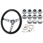 GT Performance Classic 3-Hole 14-1/2" Foam Steering Wheel Kit Mustang 1964-1/2 Chrome 3-Spoke
