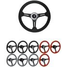 VSW Steering Wheel Kit Sport 14" Leather Wrapped With Black Spokes Mustang 1984-1989