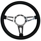 Steering Wheel Shelby GT350 Style Leather and Aluminum 14" 9-Bolt Mustang 65-73
