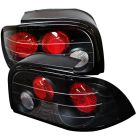 Taillight Assembly Euro Clear With Red Reflectors Black Pair Mustang 1994-1995