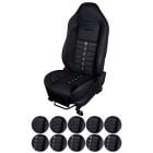 TMI Upholstery With Seat Foam Sport XR Series Seat Vinyl Airbag Black Mustang 2005-2010