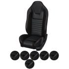 TMI Upholstery With Seat Foam Sport R Series Seat Vinyl Non-Airbag Hi-Back Black Mustang 2005-2007