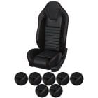 TMI Upholstery With Seat Foam Sport R Series Seat Vinyl Airbag Hi-Back Black Mustang 2005-2010