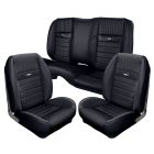 TMI Upholstery And Seat Foam Kit Sport II Series Front And Rear Buckets With Rear Pony Logo Without Rear Console Pony Coupe Mustang 1965-1966