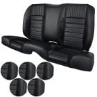 TMI Rear Seat Upholstery And Seat Foam Sport R Series Without Pony Logos/Console Pony Coupe Mustang 1965-1966