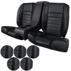 TMI Rear Seat Upholstery And Seat Foam Sport R Series Without Pony Logos With Console Pony Coupe Mustang 1965-1966