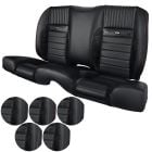 TMI Rear Seat Upholstery And Seat Foam Sport R Series With Pony Logos Without Console Pony Coupe Mustang 1965-1966