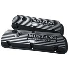 Scott Drake Valve Cover "Mustang Powered By Ford" Block Logo Black Pair 289/302/351W