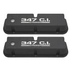 CJ Classics Valve Cover Cast Aluminum Black With 347 CI Stroker Logo Pair 260 / 289 / 302 / 351W
