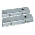 Valve Cover Aluminum Short Polished Ball Milled Pair Small Block Chevy 1960-1986
