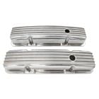 Valve Cover Short Polished Finned Aluminum Pair Small Block Chevrolet 1960-1986