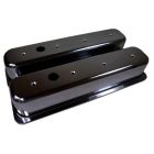 Valve Cover Aluminum Tall Black Plain Pair Small Block Chevrolet 1987-Up