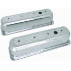 Valve Cover Tall Aluminum Polished Ball-Milled Pair Small Block Chevrolet 1987-Up