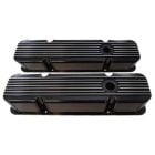 Valve Cover Fabricated Aluminum Finned Black Tall Pair Small Block Chevy 1960-1986