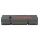 PROFORM Valve Cover Tall Black Crinkle Steel With Chevrolet Bowtie Logo Pair Chevy Small Block 262 / 283 / 302 / 305 / 307 / 327 / 350 / 400 1955-1986