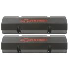 PROFORM Valve Cover Tall Fabricated Aluminum Black Crinkle With Red Logo Pair 262-400 Small Block Chevy 1955-1986