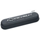 PROFORM Valve Cover Slant-Edge Black Crinkle Aluminum Tall Baffled With Raised Chevrolet Bowtie Logo Pair GM LS