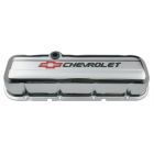 PROFORM Valve Cover Tall Steel Chrome With Red And Black Logo And Baffles Pair Big Block Chevrolet 396/402/409/427/454 1965-1996