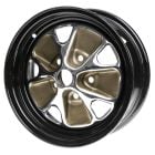 Scott Drake 1966-Style Black/ Bronze Styled Steel 14"X5" Wheels Mustang 65-73