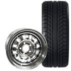 Wheel Vintiques Styled Steel Wheel And Tire Package 15"X8" 1968-1969 Style Chrome 1965-1973