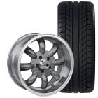 Legendary Wheel Co. Minilite LW80 Alloy Wheel And Tire Package 17"x7"/17"x8" Charcoal Set Mustang 1965-1973