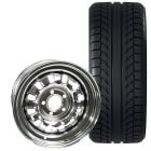Wheel Vintiques Styled Steel Wheel And Tire Package 15"X7" 1968-1969 Style Chrome 1965-1973