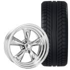 American Racing Torq-Thrust II 17"X7"/17"X8" Wheel/ Tire Package Mustang 65-73 Polished