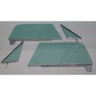 Door Glass Kit 4-Piece Clear With Channels And Assembled Vent Windows Chevrolet C10 1967