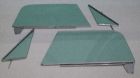 Door Glass Kit 4-Piece Green Tinted With Channels/Assembled Vent Windows Chevrolet C10 1967