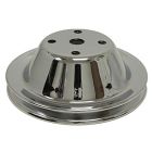 CJ Classic Trucks 1-Groove Water Pump Pulley Aluminum Chrome For Long Water Pump Small Block Chevrolet 1969-1985
