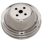 CJ Classic Trucks 2-Groove Water Pump Pulley Aluminum Chrome For Long Water Pump Small Block Chevrolet 1969-1985
