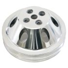 CJ Classic Trucks 2-Groove Water Pump Pulley Aluminum Polished For Short Water Pump Big Block Chevrolet 1965-1968