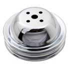 CJ Classic Trucks 2-Groove Water Pump Pulley Steel Chrome For Short Water Pump Big Block Chevrolet 1965-1968