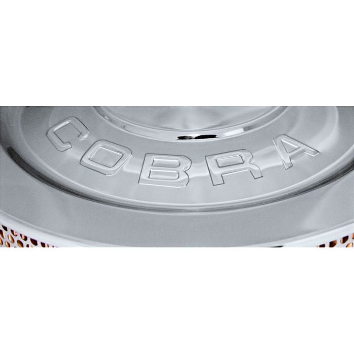 S1MS-9600-COBRA Mustang Cobra Logo Air Cleaner Chrome 4V 65-73