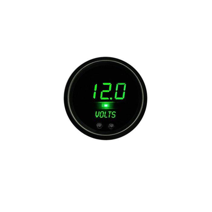 Intellitronix Voltmeter Gauge Green LED Digital Black Bezel
