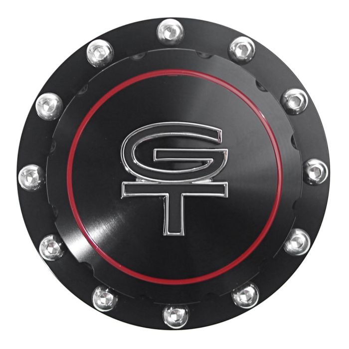 Scott Drake B-9030-GT-BK Mustang Gas Cap Black Billet With GT